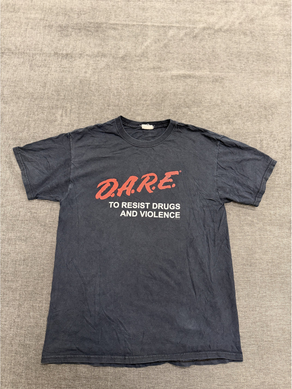 Vintage D.A.R.E. Black T-Shirt with Red and White Print